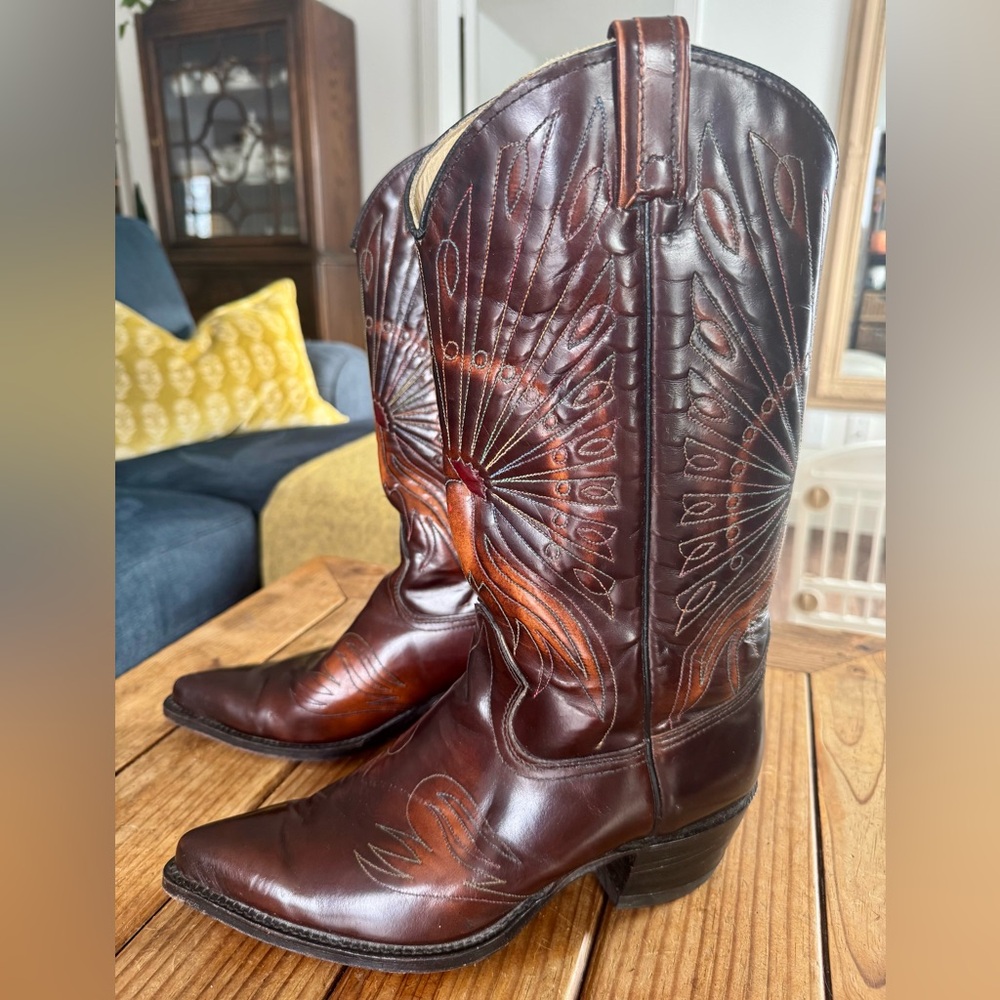 Vintage Texas Brand Thunderbird Cowboy Boots Men’s 9.5D USA Made, 70’s/80’s